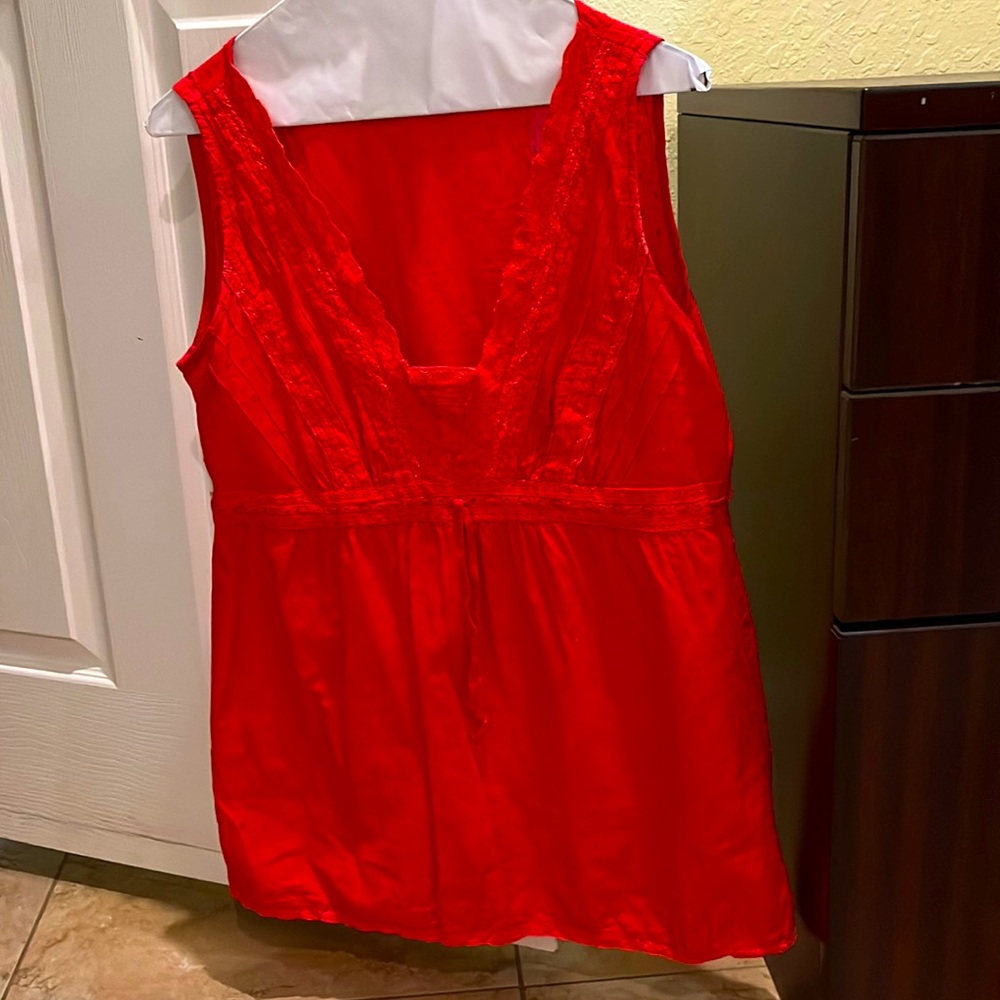 Amichi long blouse / camisole - Large - low cut - orange or reddish